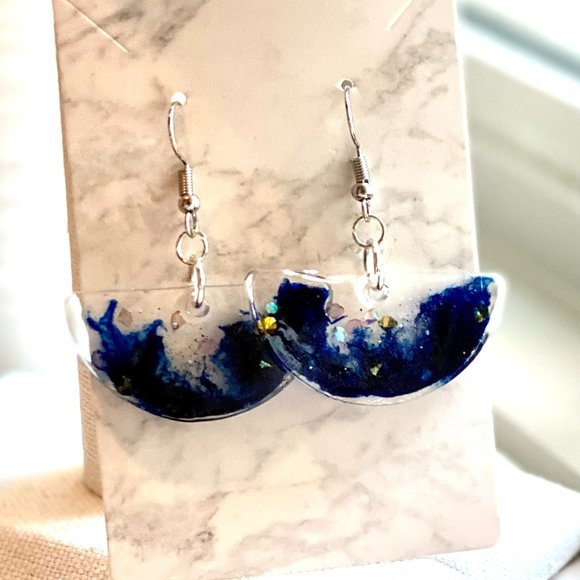 CandMcrafts Jewelry - Ocean Wave Earrings, Beach Vacation Earrings, Florida Sand Earrings, Handmade